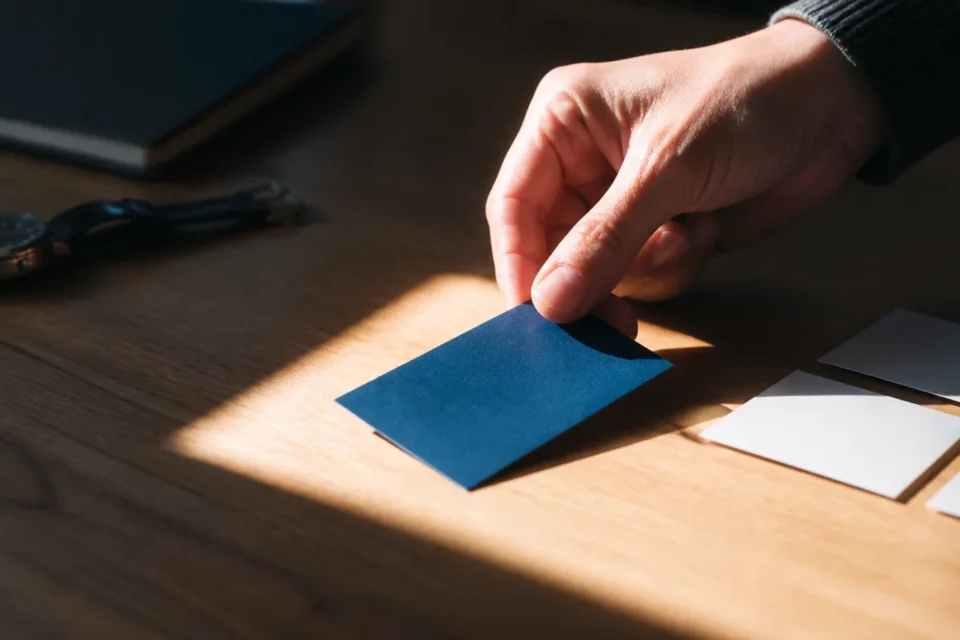 Una mano sceglie una sola priorità blu tra diverse possibilità